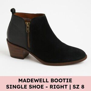 Madewell 1937 Winston Black Leather Ankle Boot RIGHT 8 Single Shoe